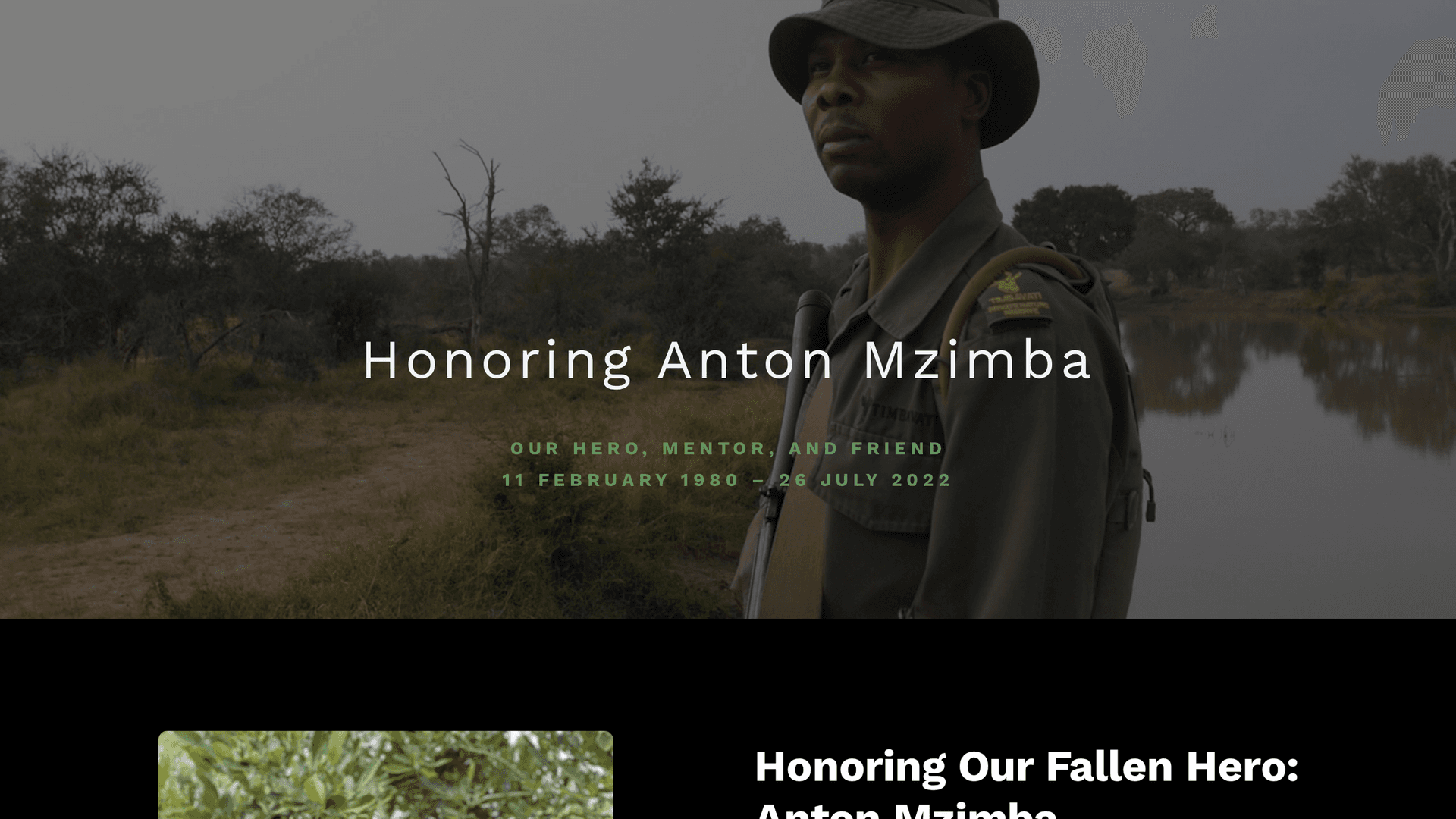 Anton Mzimba Memorial — live site